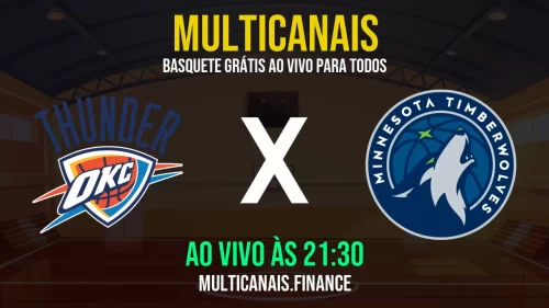 Assistir Oklahoma City Thunder x Minnesota Timberwolves ao vivo online grátis em HD – 20/05/2025